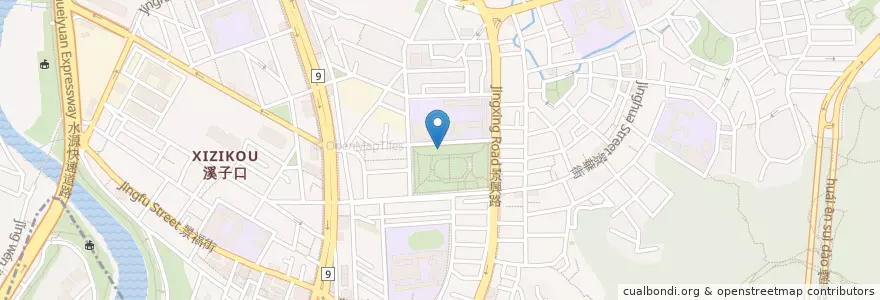 Mapa de ubicacion de 景華公園地下停車場一號門入口處 en Taiwan, Nuova Taipei, Taipei, 文山區.