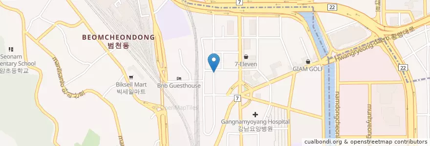 Mapa de ubicacion de Coffee Congssine en Korea Selatan, 부산, 부산진구, 범천동.