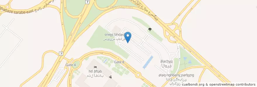 Mapa de ubicacion de پارکینگ شمالی en Iran, Téhéran, شهرستان تهران, بخش آفتاب, آفتاب.