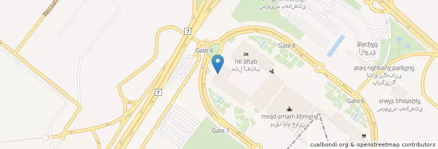 Mapa de ubicacion de درمانگاه en Iran, Teheran, شهرستان تهران, بخش آفتاب, آفتاب.