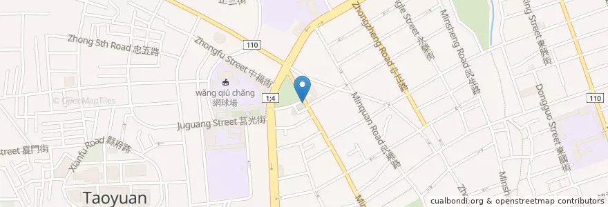 Mapa de ubicacion de 人文年代哪啡館 en Тайвань, Таоюань, 桃園區.