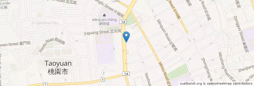 Mapa de ubicacion de 台中銀證卷 en 臺灣, 桃園市, 桃園區.
