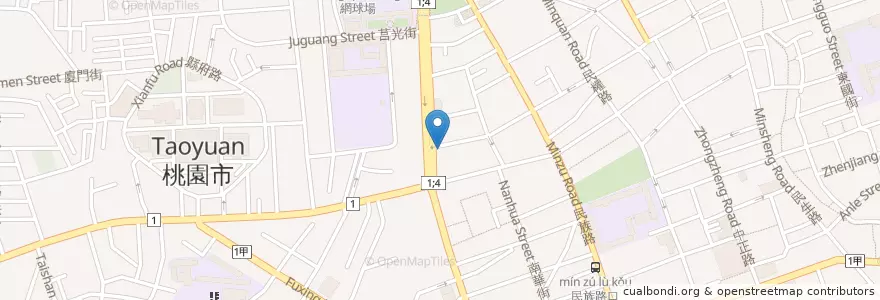 Mapa de ubicacion de 渣打國際商業銀行 en 台湾, 桃園市, 桃園区.