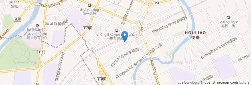 Mapa de ubicacion de 中壢火車站(後站) en Taiwán, Taoyuan, 中壢區.