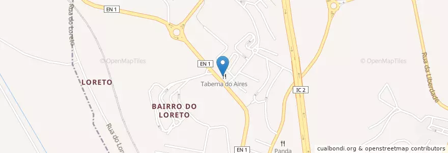 Mapa de ubicacion de Taberna do Aires en Portugal, Centro, Baixo Mondego, Coímbra, Coímbra, Eiras E São Paulo De Frades.