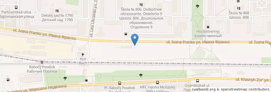 Mapa de ubicacion de Аква-Вест en Rusland, Centraal Federaal District, Moskou, Западный Административный Округ, Можайский Район.