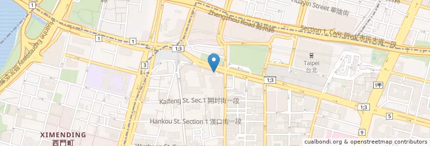 Mapa de ubicacion de 張家三代魯肉飯 en 臺灣, 新北市, 臺北市, 中正區.