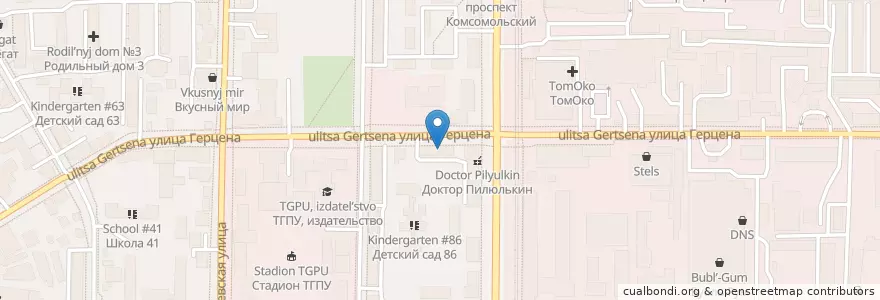 Mapa de ubicacion de Аптека #10 en Russie, District Fédéral Sibérien, Oblast De Tomsk, Томский Район, Городской Округ Томск.