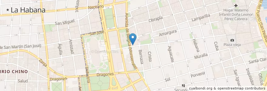 Mapa de ubicacion de D'Next en キューバ, La Habana, La Habana Vieja.