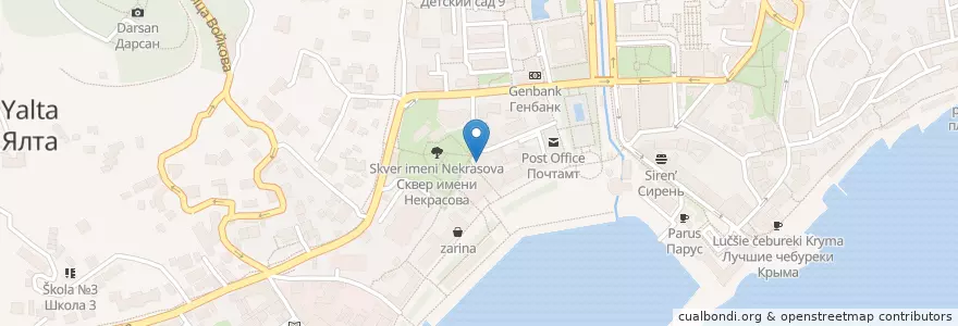 Mapa de ubicacion de Garage en Rússia, Distrito Federal Do Sul, República Autônoma Da Crimeia, República Da Crimeia, Ялтинский Городской Совет, Городской Округ Ялта.