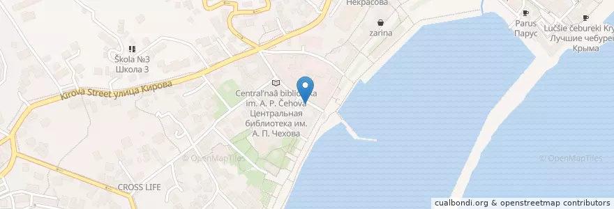 Mapa de ubicacion de Capri en ロシア, 南部連邦管区, クリミア自治共和国, クリミア共和国, Ялтинский Городской Совет, Городской Округ Ялта.