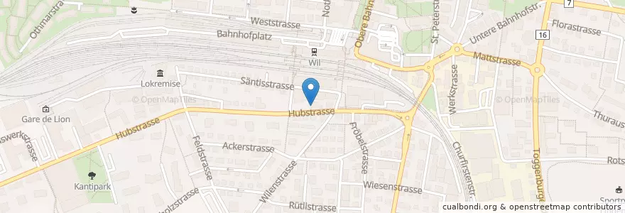 Mapa de ubicacion de Vedo Bistro en Schweiz, Sankt Gallen, Wahlkreis Wil, Wil (Sg).