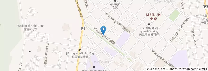 Mapa de ubicacion de 山水牙醫診所 en Taiwán, Provincia De Taiwán, Condado De Hualien, 花蓮市.