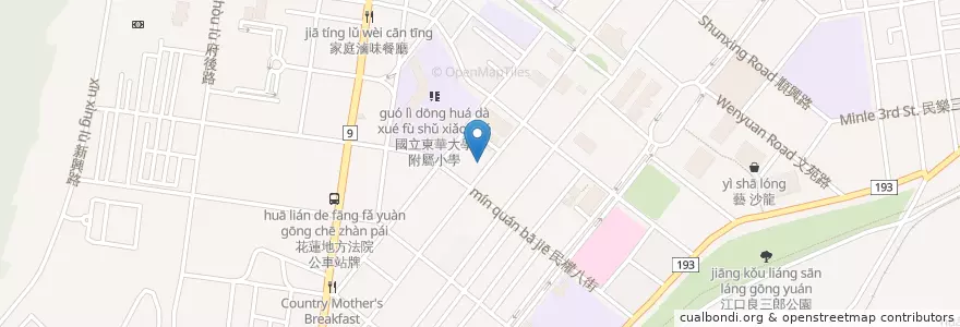 Mapa de ubicacion de 江昌雲婦科產科診所 en Taiwán, Provincia De Taiwán, Condado De Hualien, 花蓮市.