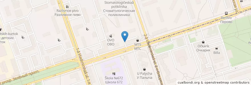 Mapa de ubicacion de Суши-Фиш en ロシア, 中央連邦管区, モスクワ, Восточный Административный Округ, Район Перово.