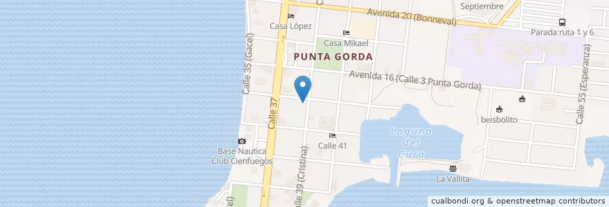Mapa de ubicacion de Cadeca Punta Gorda en Kuba, Cienfuegos, Cienfuegos, Ciudad De Cienfuegos.