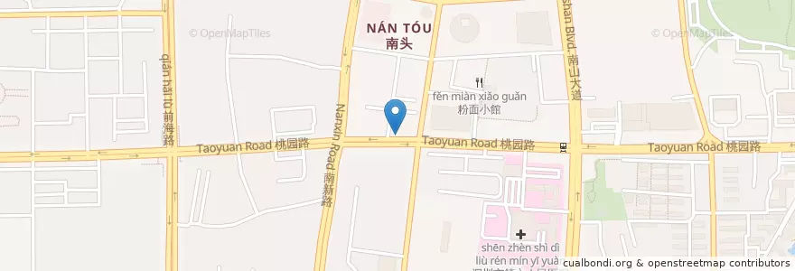 Mapa de ubicacion de 一口鲜饺子馆 en 中国, 广东省, 深圳市, 南山区, 南头街道.
