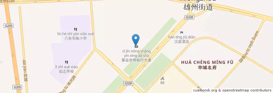Mapa de ubicacion de 紫金农商银行大厦 en 中国, 江蘇省, 南京市, 六合区.