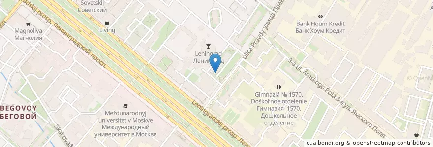 Mapa de ubicacion de Центр Дентальной Имплантации (офис) en Rusya Federasyonu, Центральный Федеральный Округ, Москва, Район Беговой.
