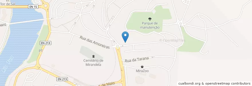 Mapa de ubicacion de Amoreiras Café en Portogallo, Nord, Bragança, Terras De Trás-Os-Montes, Mirandela, Mirandela.