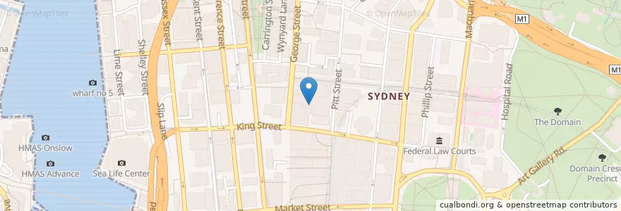 Mapa de ubicacion de GPO Grand Restaurants & Bars en Australie, Nouvelle Galles Du Sud, Council Of The City Of Sydney, Sydney.