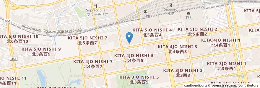 Mapa de ubicacion de アイ・カフェ en 일본, 홋카이도, 石狩振興局, 札幌市, 中央区.
