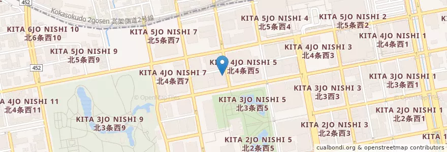Mapa de ubicacion de 辛いラーメン14 en 일본, 홋카이도, 石狩振興局, 札幌市, 中央区.