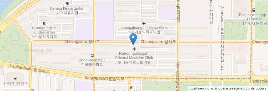 Mapa de ubicacion de 신한은행 en 大韓民国, 大田, 西区, 월평동.