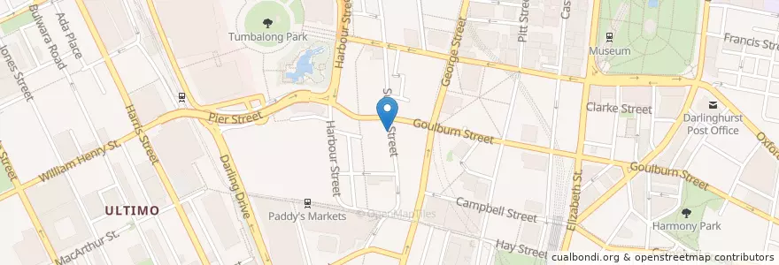 Mapa de ubicacion de Goldern Century Seafood Restaurant en Australië, Nieuw-Zuid-Wales, Council Of The City Of Sydney, Sydney.