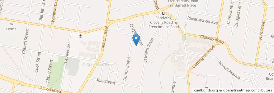 Mapa de ubicacion de Eastern Suburbs Private Hospital en 오스트레일리아, New South Wales, 시드니, Randwick City Council.