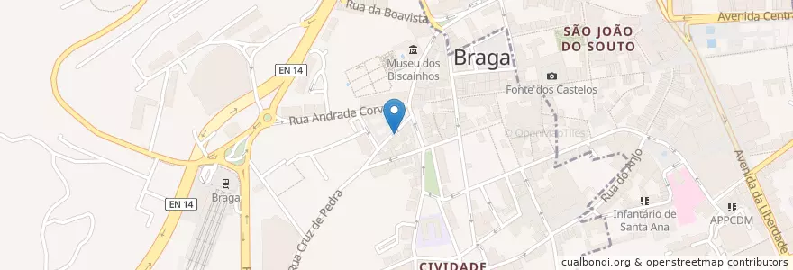 Mapa de ubicacion de O Alexandre en البرتغال, المنطقة الشمالية (البرتغال), براغا, كافادو, براغا, Maximinos, Sé E Cividade.