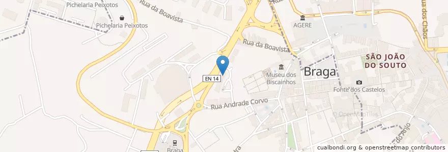 Mapa de ubicacion de o Jacó en 葡萄牙, 北部大區, Braga, Cávado, Braga, Maximinos, Sé E Cividade.
