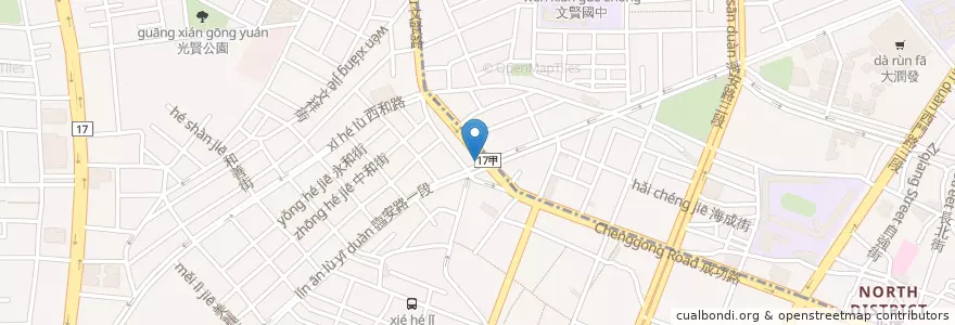 Mapa de ubicacion de 85度C en 台湾, 台南市, 北区.