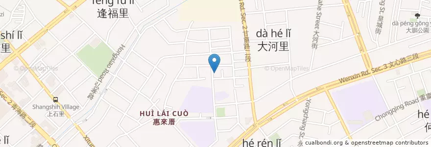 Mapa de ubicacion de 迷你肉粽美食店 en 臺灣, 臺中市, 西屯區.