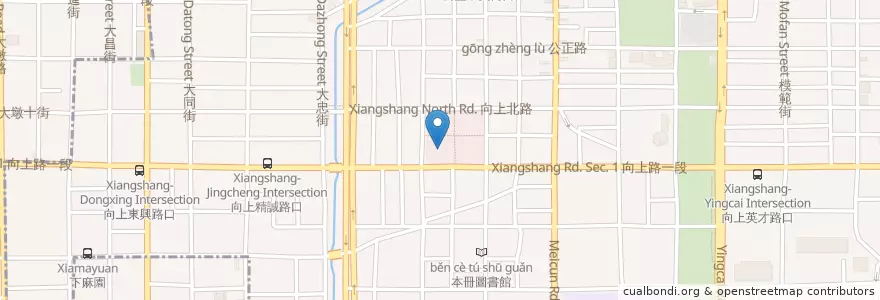Mapa de ubicacion de 阿雲紅龜粿 en تايوان, تاي شانغ, 西區.