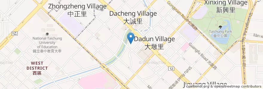 Mapa de ubicacion de 林記古早味 en Taiwan, 臺中市, 中區.