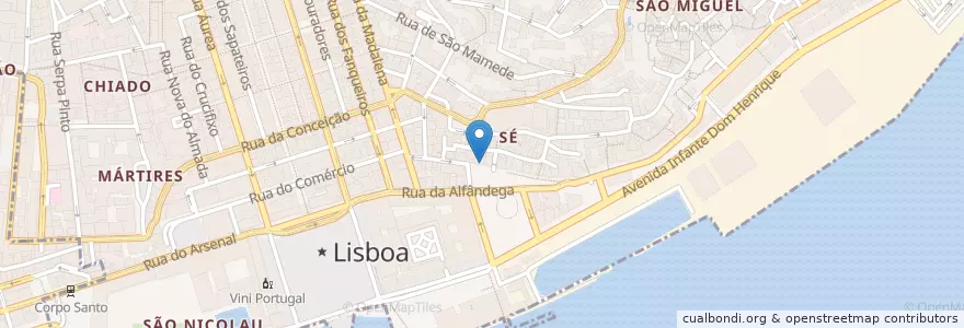 Mapa de ubicacion de Taberna Moderna en Portugal, Lisboa, Grande Lisboa, Lisboa, Santa Maria Maior.