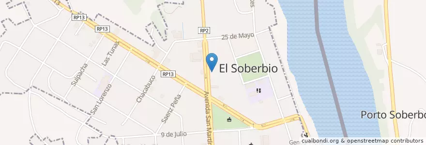 Mapa de ubicacion de Escuela Especial 42 en Argentina, Misiones, Departamento Guaraní, Municipio De El Soberbio, El Soberbio.