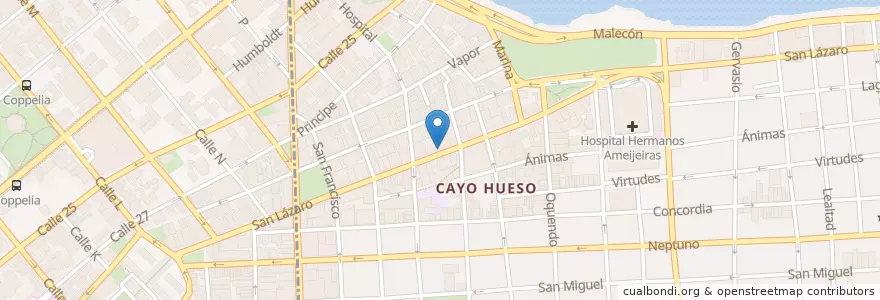 Mapa de ubicacion de Restaurante Tin Hao en 古巴, La Habana, Centro Habana.
