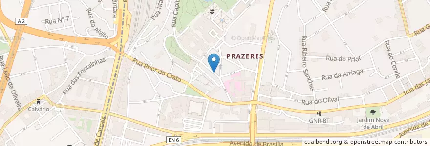 Mapa de ubicacion de Sal e Brasas en 葡萄牙, Área Metropolitana De Lisboa, Lisboa, Grande Lisboa, 里斯本, Estrela.