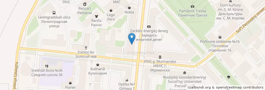 Mapa de ubicacion de Royal Coffe en 러시아, Северо-Западный Федеральный Округ, Мурманская Область, Городской Округ Мурманск.