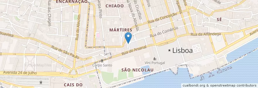 Mapa de ubicacion de Banana café en Portugal, Lisboa, Grande Lisboa, Lisboa, Santa Maria Maior.