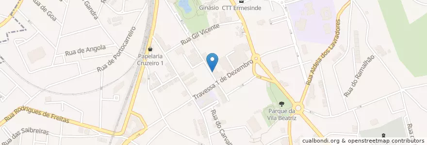 Mapa de ubicacion de Garrett en Portugal, Norte, Área Metropolitana Do Porto, Porto, Valongo, Ermesinde.