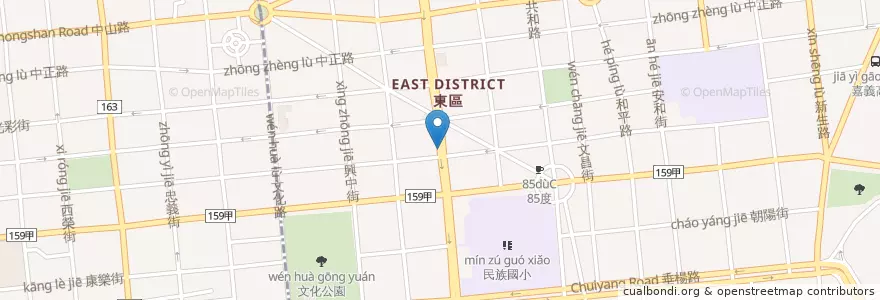 Mapa de ubicacion de 炙燒壽司 en 臺灣, 臺灣省, 嘉義市, 嘉義縣, 東區.