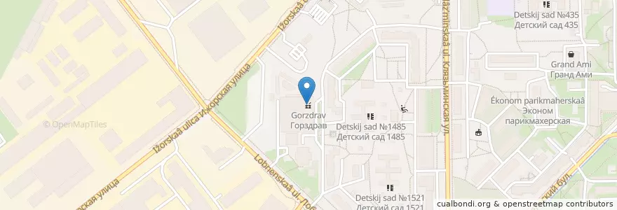 Mapa de ubicacion de Горздрав en Rússia, Distrito Federal Central, Москва, Северный Административный Округ, Дмитровский Район.