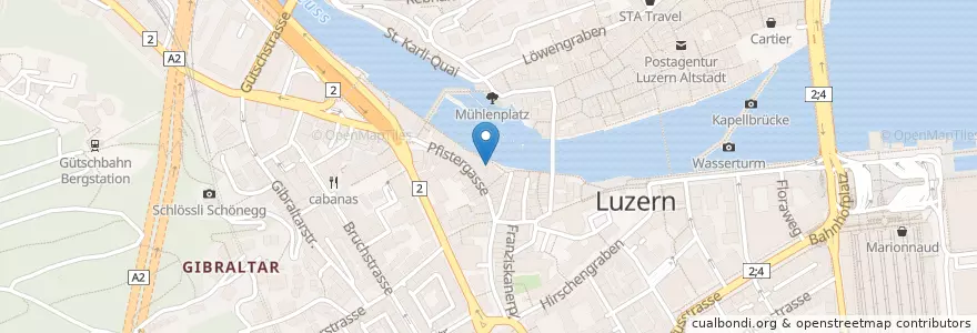 Mapa de ubicacion de Restaurant Ammos en Schweiz/Suisse/Svizzera/Svizra, Luzern, Luzern.