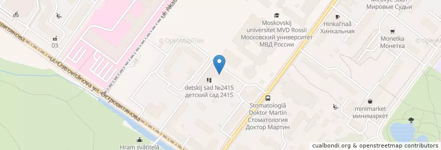 Mapa de ubicacion de Доктор Мартин en Rusya Federasyonu, Центральный Федеральный Округ, Москва, Юго-Западный Административный Округ, Район Коньково.