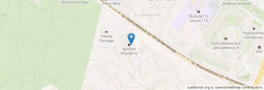 Mapa de ubicacion de Domino's en Russland, Föderationskreis Zentralrussland, Moskau, Südwestlicher Verwaltungsbezirk, Район Тёплый Стан.