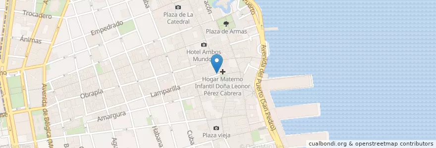 Mapa de ubicacion de 칵테일이 예쁘고 맛남 비싼집 en 쿠바, La Habana, La Habana Vieja.