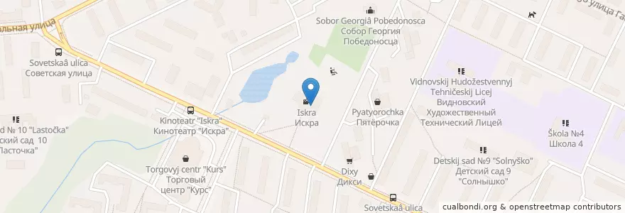 Mapa de ubicacion de Искра en Rusia, Distrito Federal Central, Óblast De Moscú, Ленинский Городской Округ.
